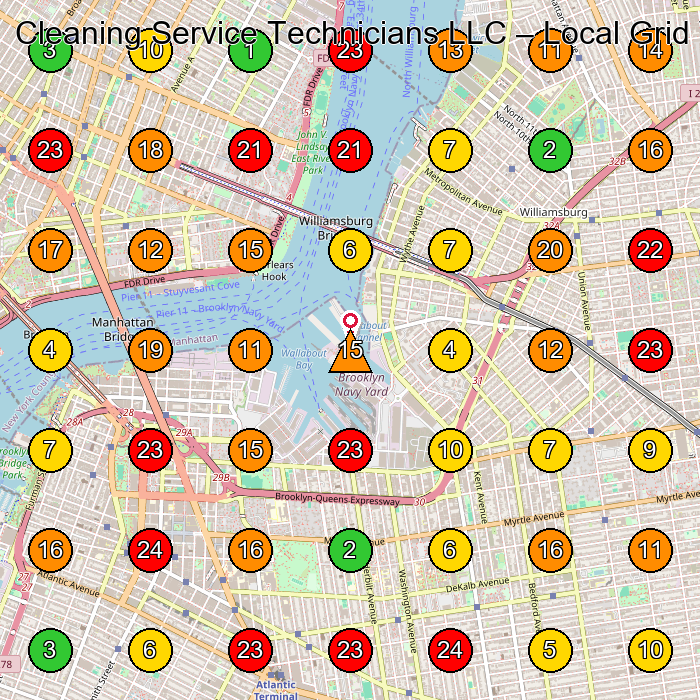 Cleaning Service Technicians LLC House Cleaning Service GeoGrid ranking map for None